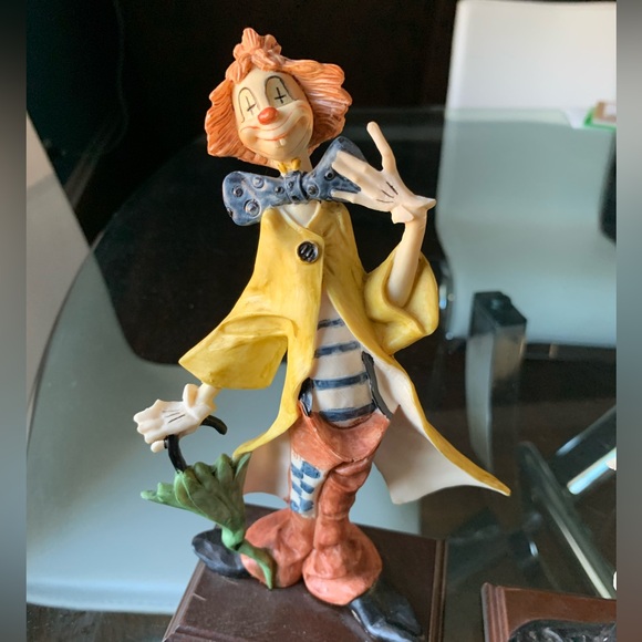 2 pcs FONTANINI clown figurine 946 CARRARA MARBLE BASE HAND PAINTED ITALY 70' - Picture 3 of 8